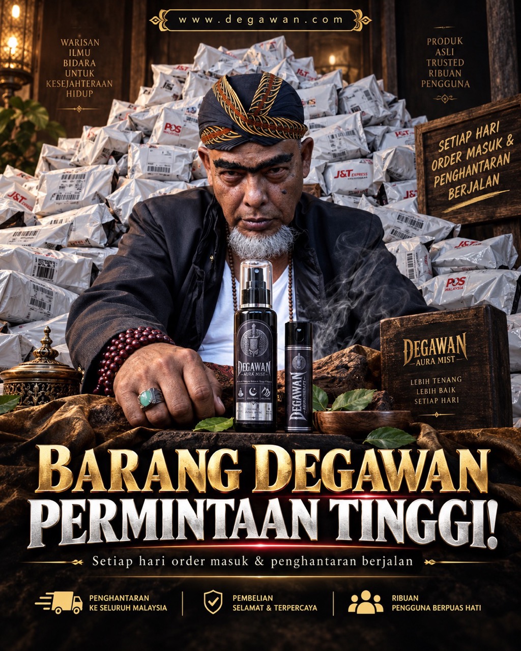 Barang Degawan permintaan tinggi dan penghantaran setiap hari