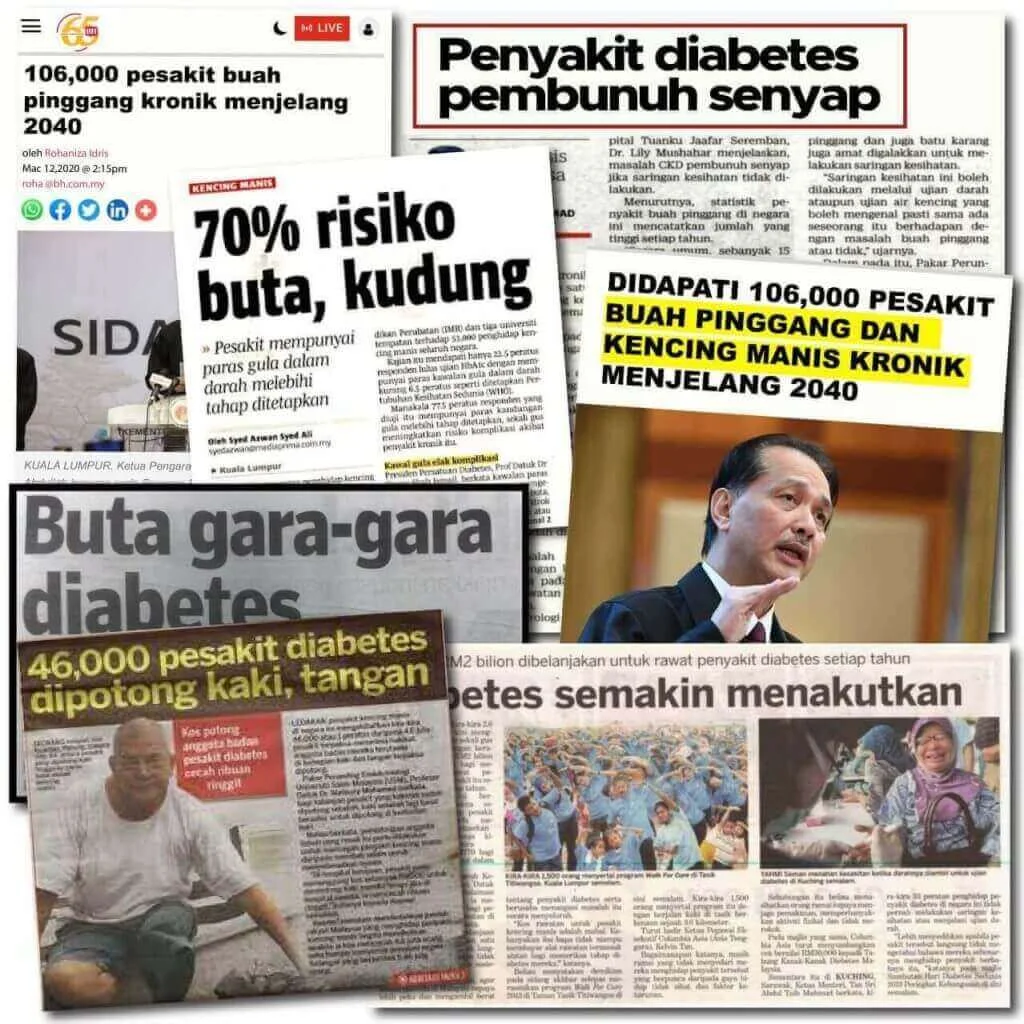 Kolaj berita: risiko buta, kudung dan komplikasi diabetes akibat buah pinggang rosak